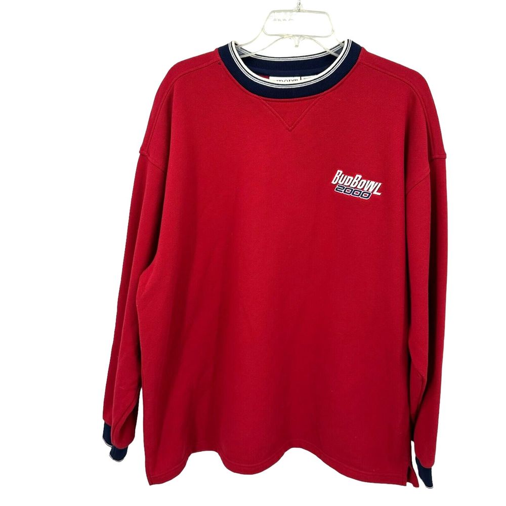 Bud Bowl 2000 Beer Vintage Sweatshirt Sweater Mens XL Diport Embroidered